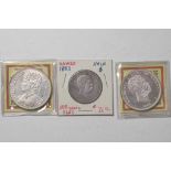 Three various Hawaiian silver coins