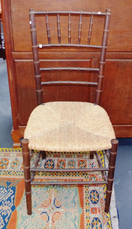 Vintage Rush seated spindle back chair