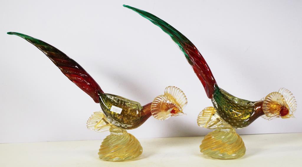 Pair of Murano glass rooster figurines - Image 3 of 3