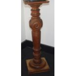 Vintage carved oak pedestal stand