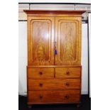 Victorian linen press on cabinet