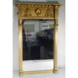 Regency gilt wall mirror with sphinx columns