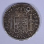 1823 Spanish colonial pillar dollar silver coin