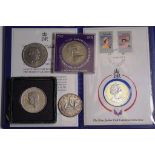 Collection five various commemorative silver coins