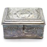 Antique silver plate jewellery box