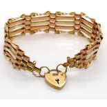 9ct two tone gold bracelet and heart lock