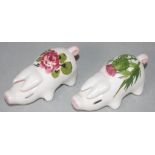 Pair Wemyss Plichta ceramic pig figures