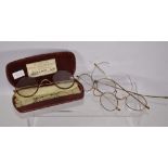 Three pairs vintage gilt rimmed spectacles