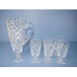 Seven piece Inwald cut crystal water set