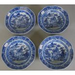 Set four antique Chinese export ceramic dishes
