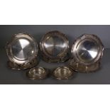 Seven piece Portuguese silver dessert set