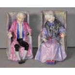 Pair Royal Doulton 'Darby' & 'Joan' bookends