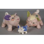 Pair Kay Finch USA ceramic pig figures