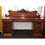 Victorian mahogany pedestal sideboard