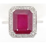 Art Deco style ruby, diamond and gold ring.