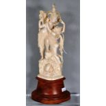 Early Indian ivory Krishna & Paramour Radha figure
