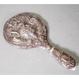 Vintage silver backed hand mirror