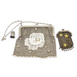 George V sterling silver mesh purse