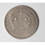 Australian 1937 1 crown silver coin