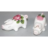 Pair Wemyss Plichta ceramic pig figures