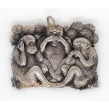 Chinese export silver three wise monkeys