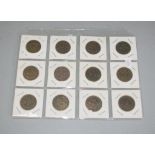 Twelve various Chinese ten cash coins