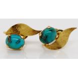 18ct gold and turquoise earrings