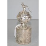 Antique Indian silver spice box,