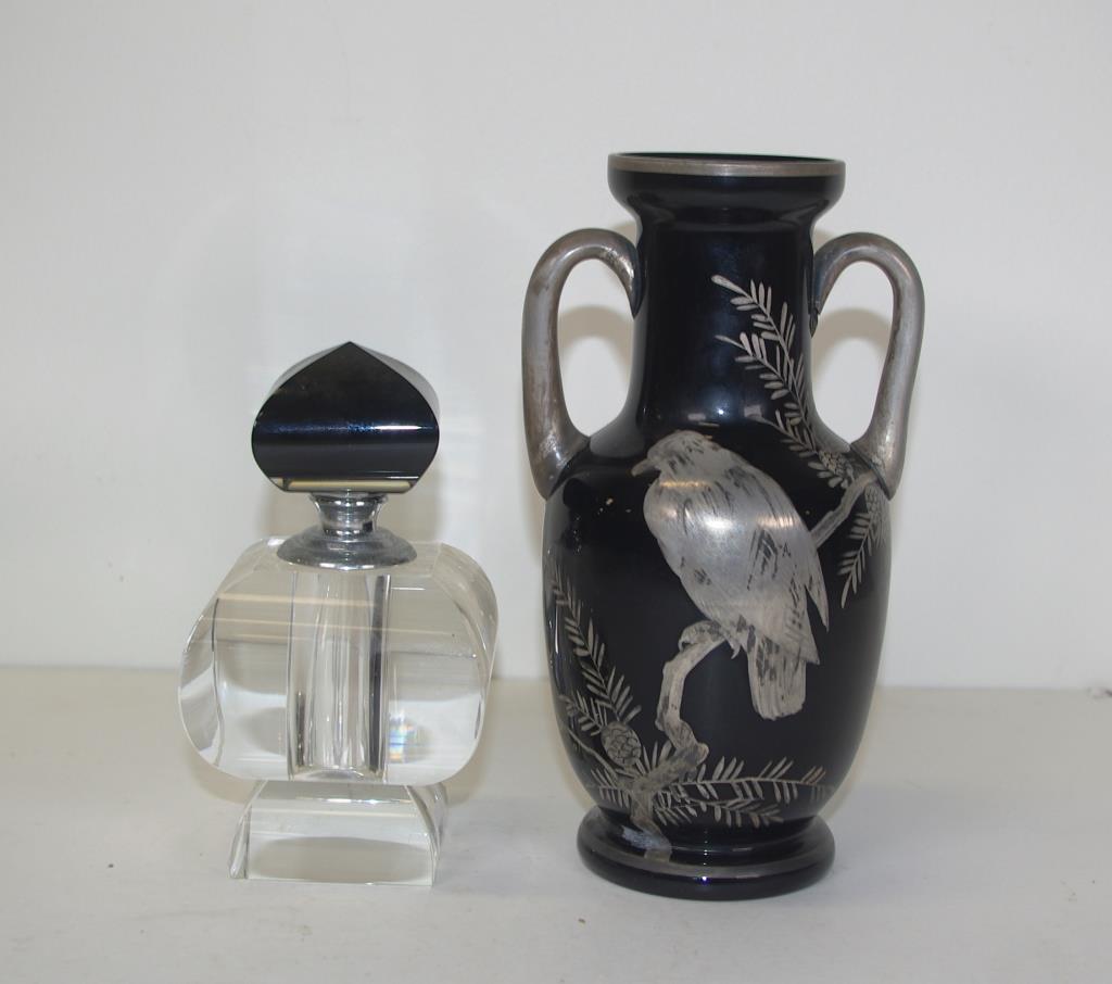 Vintage silver overlay vase