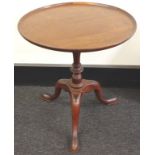 George III style mahogany and oak tripod table