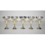 Rare set of five WMF silver plate & ivory cocktail