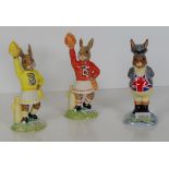 Three Royal Doulton bunnykins figurines