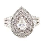 18ct white gold diamond halo ring