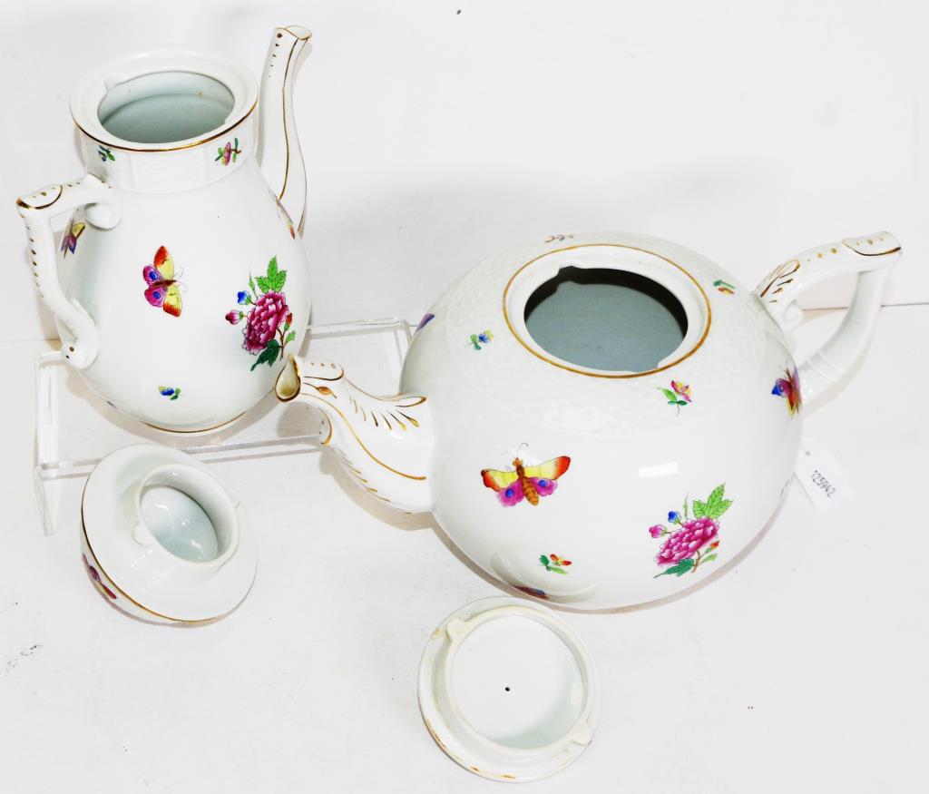 Pair Herend Queen Victoria tea & coffee pots - Image 2 of 2