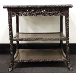 Chinese rosewood three tier table