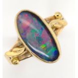 Gold and opal triplet ring