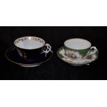 Two late 19th century Continental cups and saucers