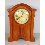 Arts and Craft oak cased mantle clock