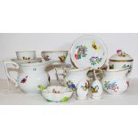 Thirteen pieces Herend Queen Victoria tableware