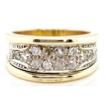 Multi diamond and 18ct gold dress ring
