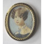 Good antique French portrait miniature