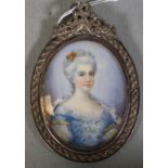 Good French portrait miniature on ivory