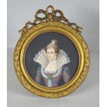 Antique French gilt framed portrait miniature