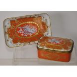 Handpainted Limoges trinket box and matching dish