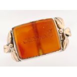 Australian 9ct gold and carnelian signet ring