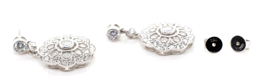 Edwardian style diamond and gold earrings - Image 3 of 6