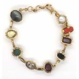 9ct gold multi gem bracelet