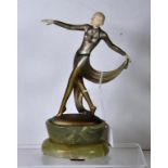 Art Deco Josef Lorenzl bronze & ivory sculpture