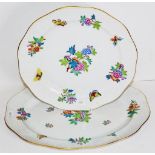 Two matching Herend Queen Victoria serving plates