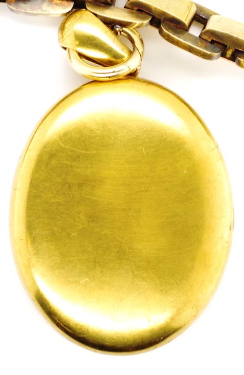 Australian gold locket & gold flat link chain - Image 9 of 10